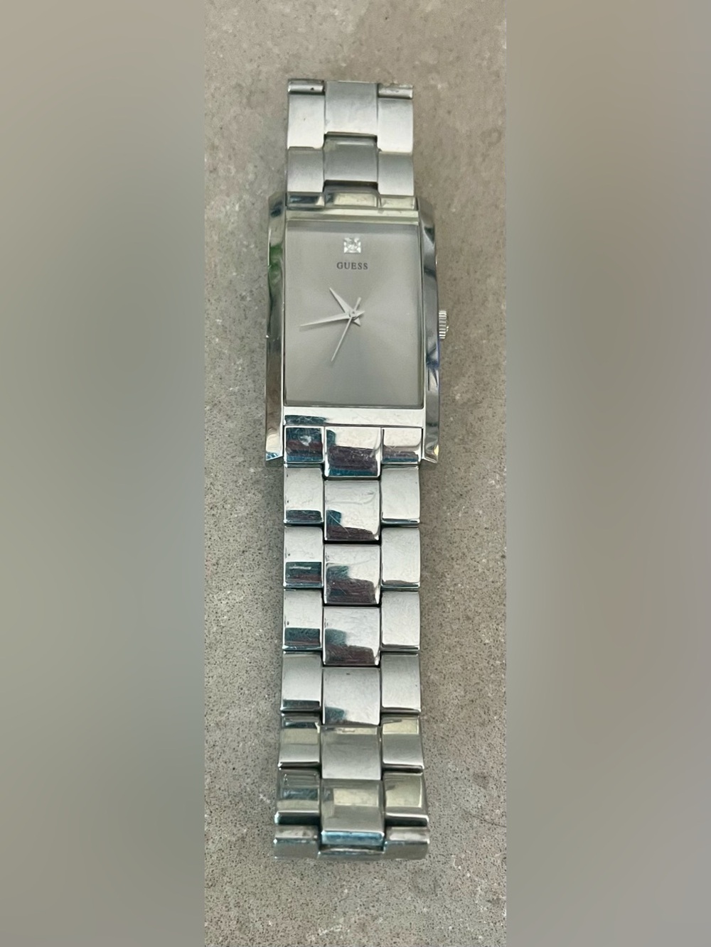 Men's Vintage GUESS Steel Rectangular Quartz Bracelet Watch